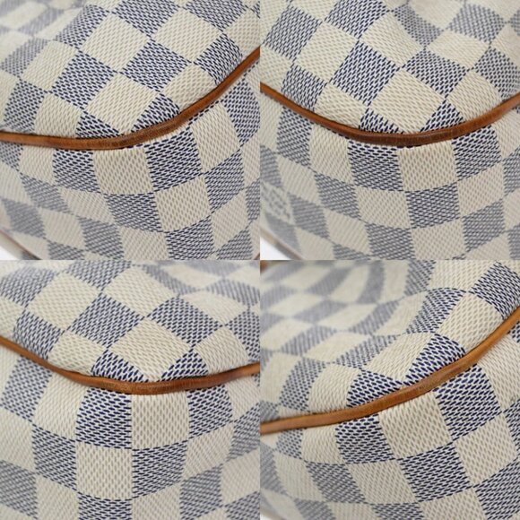 LOUIS VUITTON Siracusa PM Shoulder Bag Damier Azur Leather White - Picture 7 of 14